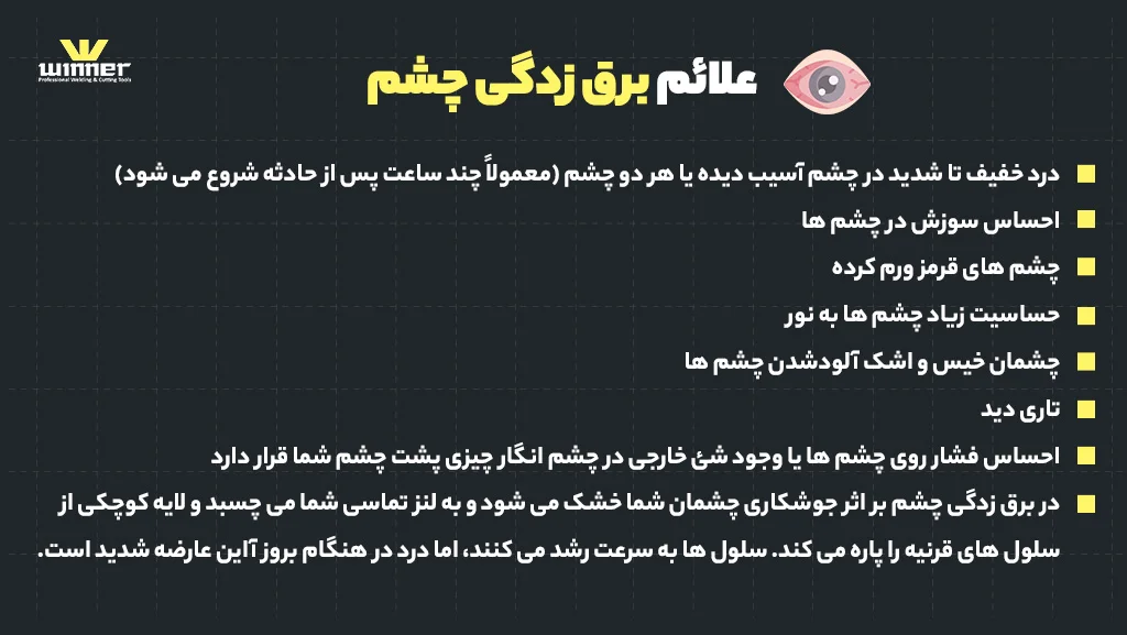 علائم برق زدگی چشم